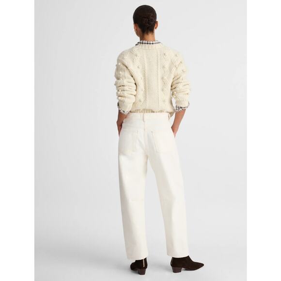 NWT Madewell The Darted Barrel-Leg Jean Cream Size 28 Retail $138 - Picture 3 of 8